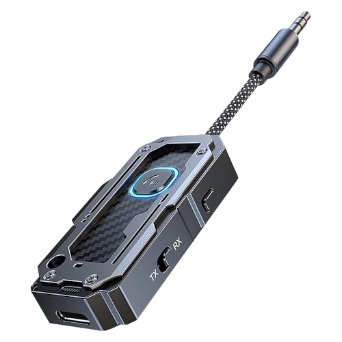 【最新型】STDRIVO Bluetooth 5.4 トランスミッター ＆ レシーバー 2-in-1 ブルートゥース 受信機&送信機 ワイヤレス アダプタ 3.5mmAux Bluetooth オーディオトランスミッター/レシーバー ハンズフリー通話 ナビ 音楽再生 低遅延 車載/テレビ/ホーム 充電しながら使用可 日本語説明書付き