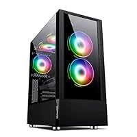 NOX Hummer Nemesis -NXHUMMERNMSSBK- Micro ATX;ATX Semitower, gehärtetes Glas seitlich und vorne, ARGB LED Infinity Lüfter, bis zu 8 Lüfter, große Grafik, USB 3.0, Schwarz