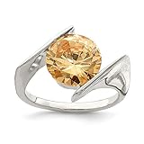  Diamond2Deal Damen 925 Sterling Silber Champagner Zirkonia Hochzeit Band Ring Größe 7