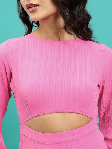 Image of Tokyo Talkies Women's Long Sleeves Round Neck Solid Dresses | Stylish Dresses | Casual Dresses