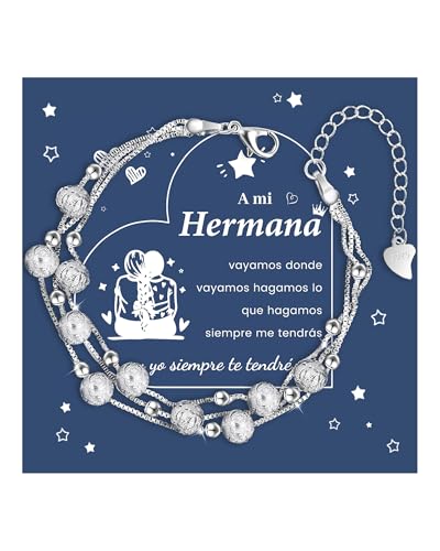 YELUWA Regalos Originales para Mujer 3 En 1 Pulsera De Plata 925 para Mujer, Pulsera Hermana Plata Amistad Originales Regalo Hermana Cumpleaños Regalos Hijas Amigas Hermanas Mamá e Hija Abuela Niña