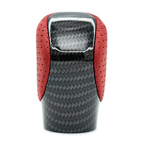 SHIFTIN Gear Shift Knob Shifter for Lexus ES GS GX NX RC RX 200t 300 350 3450h 450hL 350L (Circuit Red Leather/Carbon Fiber Pattern)