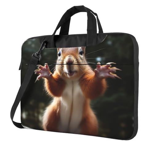 Sac à bandoulière pour ordinateur portable anti-rayures à poignée motif écureuil