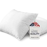 Elegant Comfort 100% Cotton Shell Stripe King Size Set of 2 Pillows, Super Plush Cooling Gel Filling Hotel Quality Down Alternative Bed Pillows for Side, Back and Stomach Sleepers