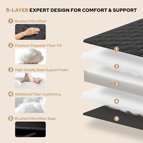 Japanese Floor Mattress, Twin Futon Mattress 3\" Thick Portable Sleeping Pad with High Density Foam, Foldable & Comfortable Tatami Mat for Adult, Roll Up Lounger Camping Bed, Gray