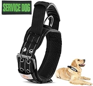 Havenfly Tactical Dog Collar with Handle, Reflective Nylon Adjustable Heavy Duty Military Dog Collar with Metal Buckle for Medium Large Dogs for Hunting Trainning (M)