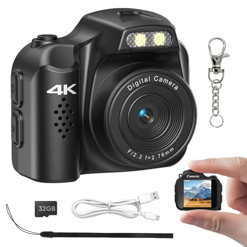 Generic Mini 4K Camera with keychain design and 1.54-inch display