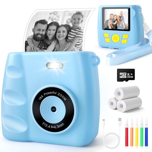 Riokko Kinderkamera Sofortbildkamera, Sofortbildkamera Kinder 2,4 Zoll...