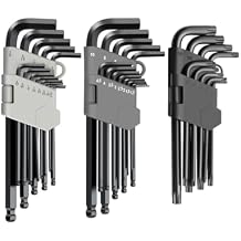 ROTATION 35-Piece Allen Wrenches Set, Metric/SAE/Torx Long Arm Allen Wrench Kit with Ball End, Hex Key Set, Chrome Vanadium Steel for Vehicle, Home & Appliance Repair