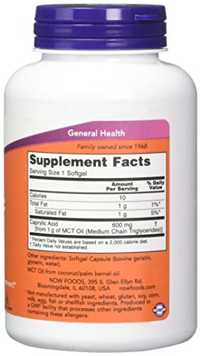 Now Foods Acid 600Mg 100 Sg Caprylic, 100 Ct #TOP1