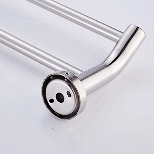 Porte-serviettes de bain double tige inox 40cm support mural serviette douche toilettes hôtel