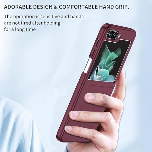 Image of MIDOS Back Cover Compatible with Samsung Z Flip 5 Silicone Case Full Protection Shock Proof Case for Samsung Galaxy Z Flip 5 (Wine)