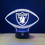 Las Vegas Raiders NFL LED Lampe Licht Logo, Wechselmodus mit 6 unterschiedlichen Farben, 2021077