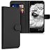 Produktbild kwmobile Wallet Case kompatibel mit Wiko View 3 - Hülle Kunstleder mit Kartenfächern Stand in Schwarz