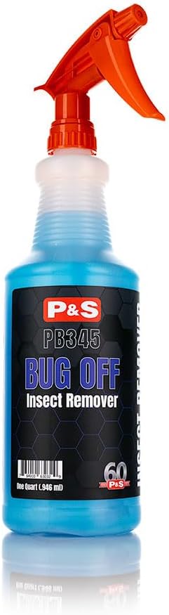 P&S Professional Detail Products Bug Off Insect Remover – Industrial-Strength Bug Splatter Cleaner, Safe for Paint, Trim & Grills, Pre-Wash Treatment, Easy Spray & Rinse Formula - 1 Quart