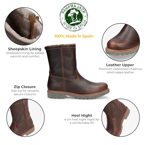 Panama Jack Men's Fedro Igloo C10 Brown Leather Biker Boots2