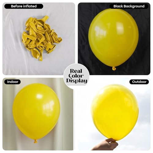 Image of Togvu Yellow Balloons, 50Pack 12 Inch Matte Yellow Latex Party Balloons for Tropical Aloha Luau Summer Birthday Wedding Baby Shower Sunflower Easter Bee Party Decorations Supplies