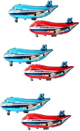 6pcs Foil Airplane Balloons Airplane Helium Balloons Decoration for Party Birthday Decoration Party Decoration