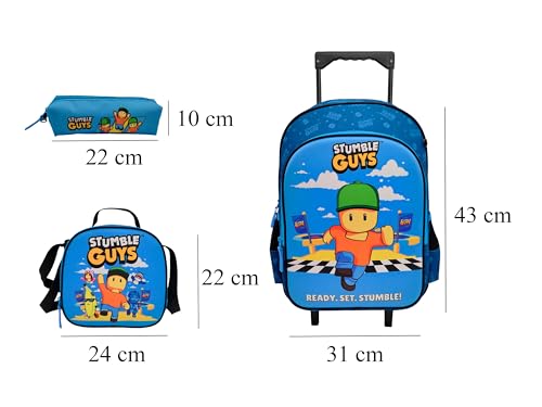 Valise trolley Stumble Guys contre le mal de dos pour la rentrée