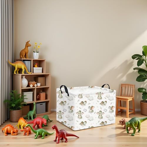 Image of Rectangular Baby Girl Basket Kids Baby Storage Basket Toy Storage Bin Organizer Box Room Decor(Cute Dinosaur)