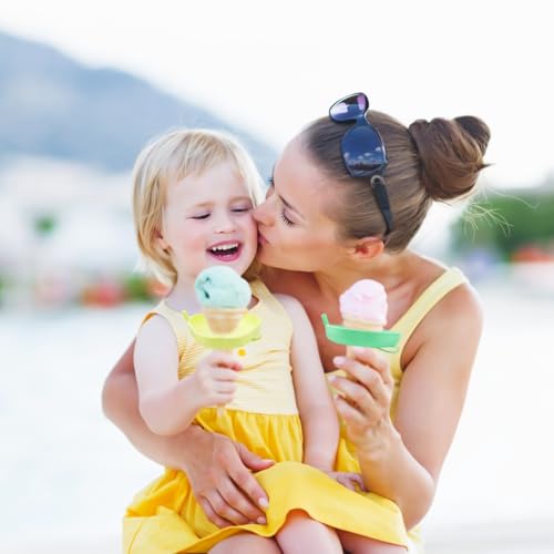 4 Stück Tropffrei Eis am Stiel Halter für Kinder, Wiederverwendbare Silikon Eishalterung in 4 Farben, Eis Tropfschutz, BPA-frei, Mit Integriertem Strohhalm, Perfekt für Sommer und Kindergeburtstage