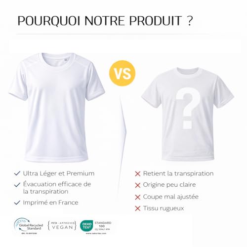 T-shirt respirant polyester manches courtes maillot sport super psychologue