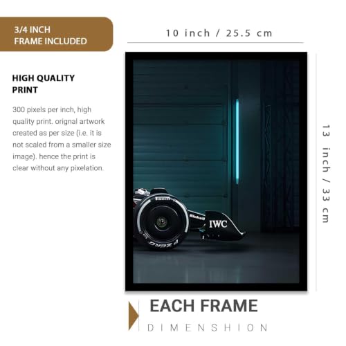 Image of HOMESY Sports Car Framed Posters Gift Items for Boys Room | Wall Decoration for Bedroom Living Room Office Gaming Room Decor | Sports Car Poster with Frame for Wall Decor Set Of 3 Size (10x13 inch, BLACK)