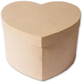 Kars – 26 x 27 x 17 cm corazón de Papel maché Caja, Color marrón