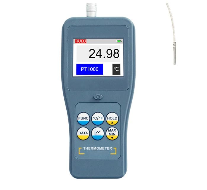 Platinum Resistance Thermometers Platinum RTDs with 1 Sampling Channel Measuring Range -200~850°C (-328~1562°F) (Depend on Probe) Accuracy ±0.1°C (Including Probe) 99 Groups Data Storage