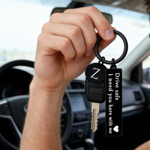 Image of drive safe keychain for him key rings for her men boyfriend