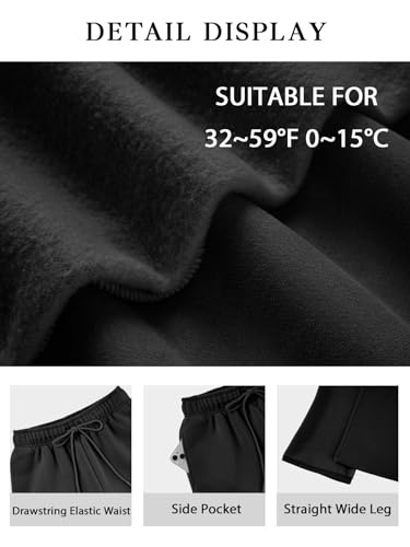 Fleece Sweatpants Women Wide Leg High Waisted Baggy Pants Drawstring Fall Outfits Fashion Teen Girl Athletic Joggers2