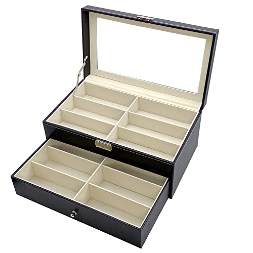 MAFENLY Lot de 12 étuis à lunettes de soleil de voyage pour 12 lunettes de soleil, 12 douilles Noir, À propos du produit Cover