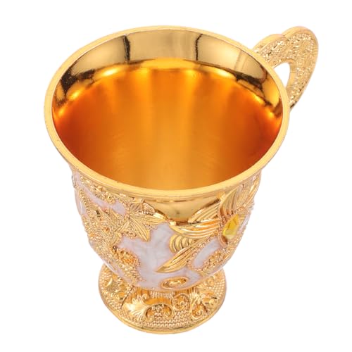 FONDOTIN 1piezas Cáliz Vintage De Aleación De Zinc Con Diseño Floral Copa De Vino Retro Para Banquetes y Celebraciones Taza Multifuncional Para Agua y