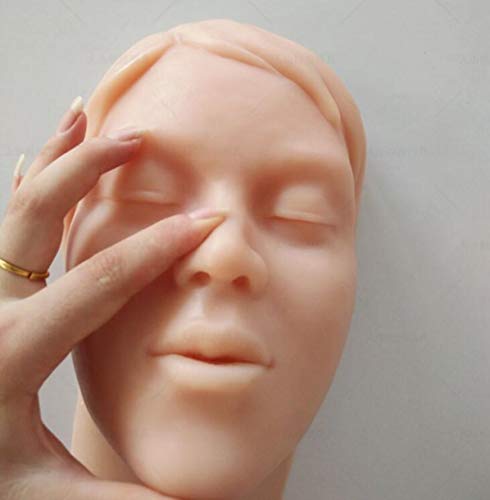 ZHONGJIUYUAN (Female Beauty Makeup Tattoo Model Silicone Female Head Face with Bone Inside Micro Plastic line Carving Model Micro-Shaping Model