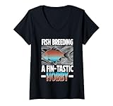 Mujer Criador De Peces Acuarista Acuarística Camiseta Cuello V