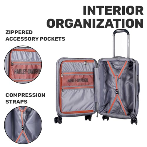 Harley-Davidson 30 in. Cruiser Hard Sided Expandable Wheeling Luggage, Charcoal4