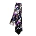 Men's Fashionable Red Rose Skull Purple Black Necktie - Durable Skinny Paisley Necktie for Meeting Office, Suit Accessories