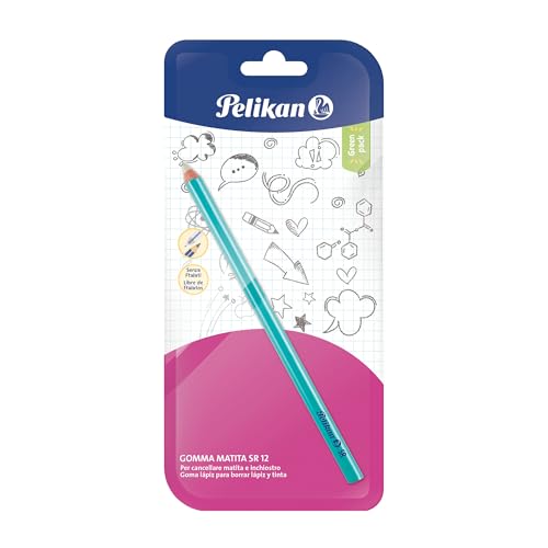 Pelikan Gomme da Cancellare, SR 12, Gomma a Forma di Matita per Disegno Tecnico e Artistico, per Inchiostro, China e Matite di Tutte le Durezze, Confezione da 1 Pezzo