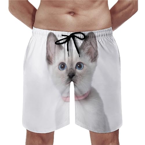 Maillot de bain homme chat blanc UMENG fini le short mouill&eacute;
