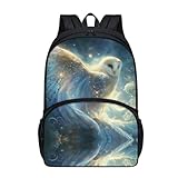 Fowototi Cute Ethereal Owl Backpack Girls Personalized Print Student Bookbag with Side Pockets Boys Large Smooth Zipper Sturdy School Backpack