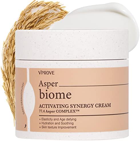 VPROVE Asperbiome Effective Synergy Cream - Calming Facial Moisturizer for Sensitive Skin - with Yeast, Rice, Panthenol and Mineral Water – Strengthen Skin Barrier - Vegan, Fragrance Free - 1.69 oz.