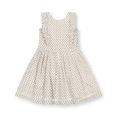 Hope & Henry Baby Girls Linen Pinafore Flutter Dress with Crochet Trim 18-24 Months Provence Mini Floral