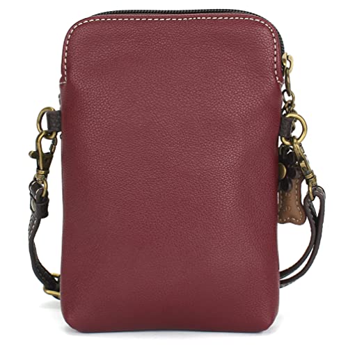 Image of CHALA Dog Collection Cell Phone Crossbody Purse-Women PU Leather /Canvas Multicolor Handbag with Adjustable Strap