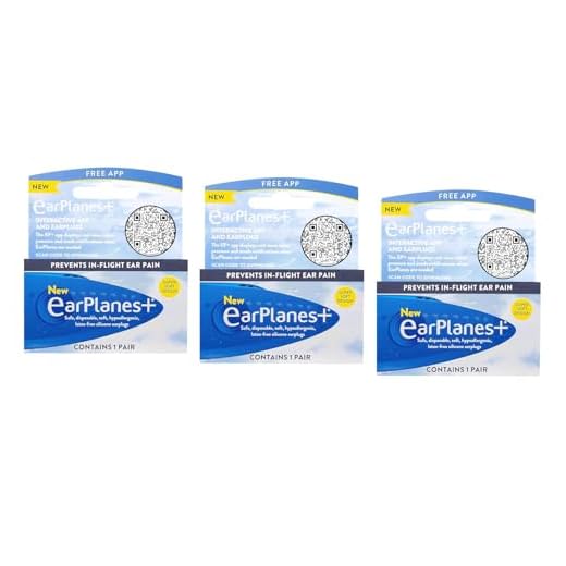 EarPlanes Earplugs, 3 Pairs