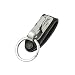 Stainless Steel Keyring Design Faux Leather Belt Loop Key Chain