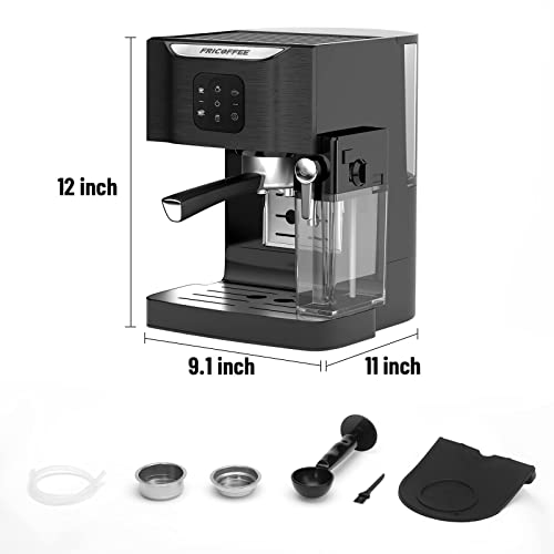 Fricoffee Espresso Machine With Milk Frother Semi-Automatic Pump Espresso Machine All-In-One Steam Espresso Machines 20 Bar Cappuccino Machine #TOP2