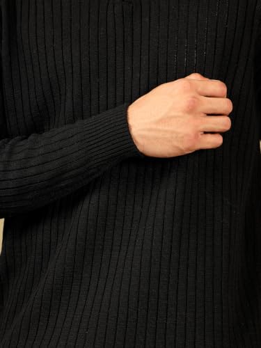 Image of Kvetoo Men High Neck Zipper Full Sleeve Woolen Winter Sweater