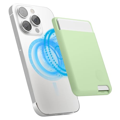 elago Magnetic Wallet Card Holder 2-Cards Compatible with MagSafe for iPhone - Secure Phone Wallet, Long Last Silicone, Scratch and Damage Protection