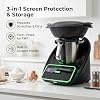 Cubierta de pantalla y soporte para espátula compatible con Thermomix TM7, accesorio de protección de pantalla, ayuda a prevenir rayones y suciedad, fácil de instalar, organizador de cocina duradero de PETG-GF (verde) 4