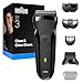 Braun Series 3 Electric Shaver, 3 Flexible Blades, Beard Trimmer Attachment, +5 Combs, Dry Razor for Men, Designed in Germany, 300BT, Grey